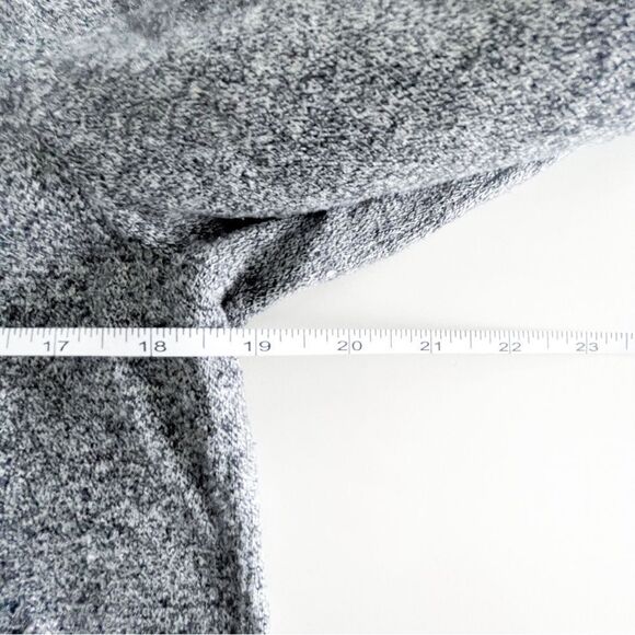 Roots Cabin Shawl Open Cardigan Side Slits Pockets Women's M Black White Heather - Picture 6 of 8